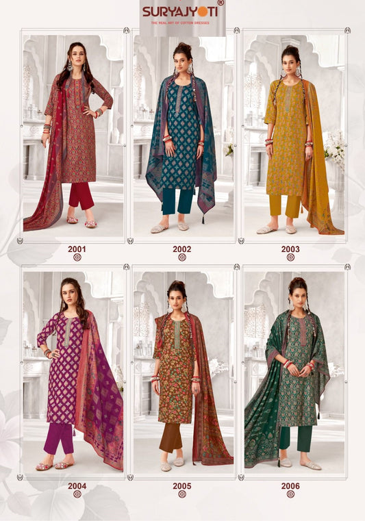 Kalki Stitch Vol 2 Suryajyoti Jaam Satin Readymade Pant Style Suits Wholesaler Ahmedabad