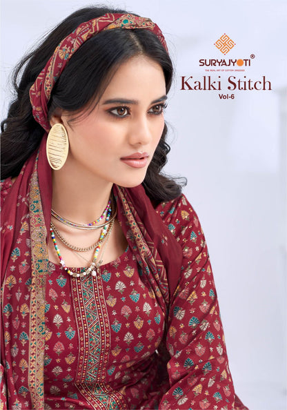 Kalki Stitch Vol 6 Suryajyoti Jaam Satin Readymade Pant Style Suits Supplier Gujarat