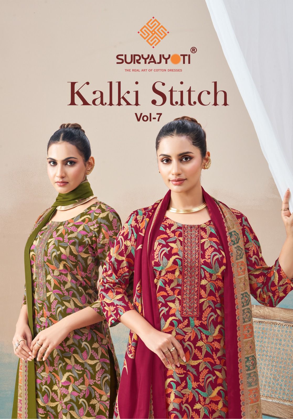 Kalki Stitch Vol 7 Suryajyoti Jaam Satin Readymade Pant Style Suits Wholesale Rate