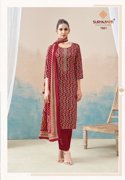 Kalki Stitch Vol 7 Suryajyoti Jaam Satin Readymade Pant Style Suits Wholesale Rate