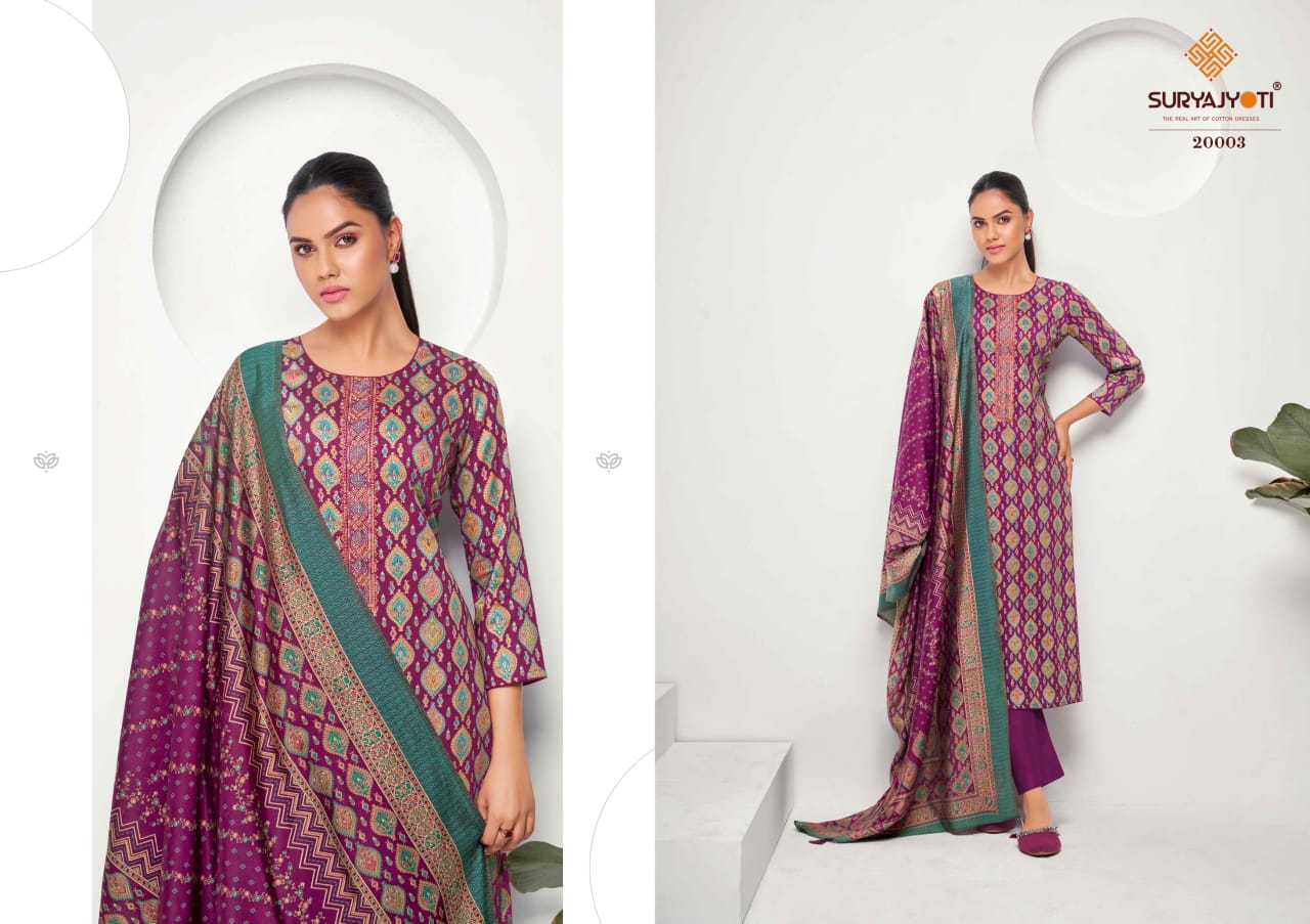 Kalki Vol 20 Suryajyoti Jaam Satin Pant Style Suits Supplier Gujarat