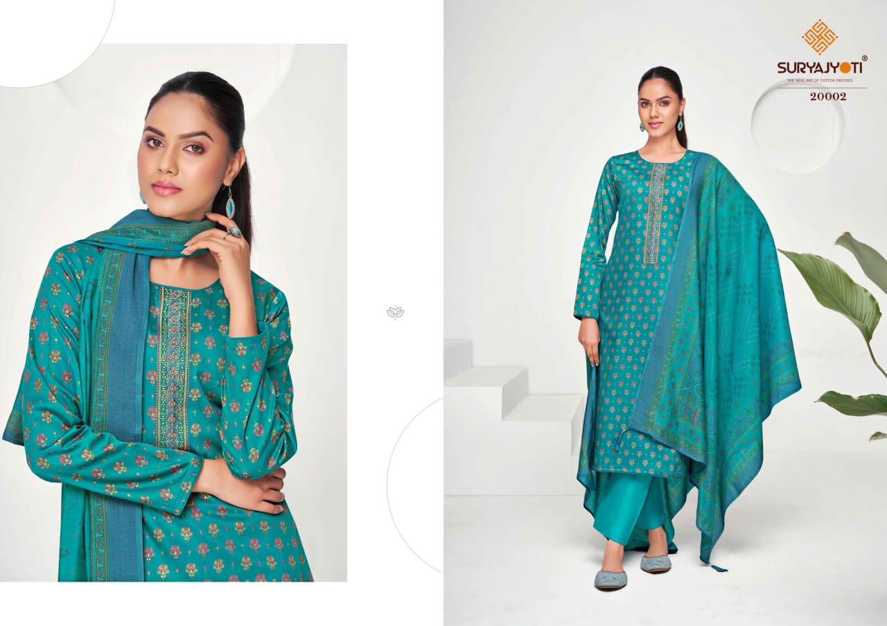 Kalki Vol 20 Suryajyoti Jaam Satin Pant Style Suits Supplier Gujarat