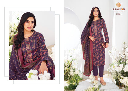 Kalki Vol 21 Suryajyoti Jaam Satin Pant Style Suits Wholesaler