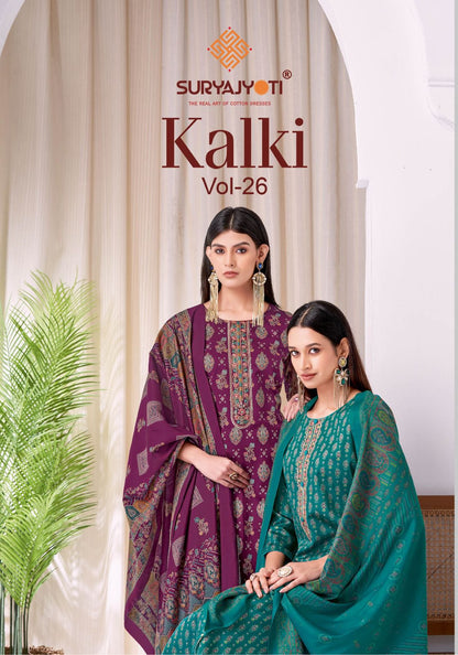 Kalki Vol 26 Suryajyoti Jam Satin Pant Style Suits Exporter India