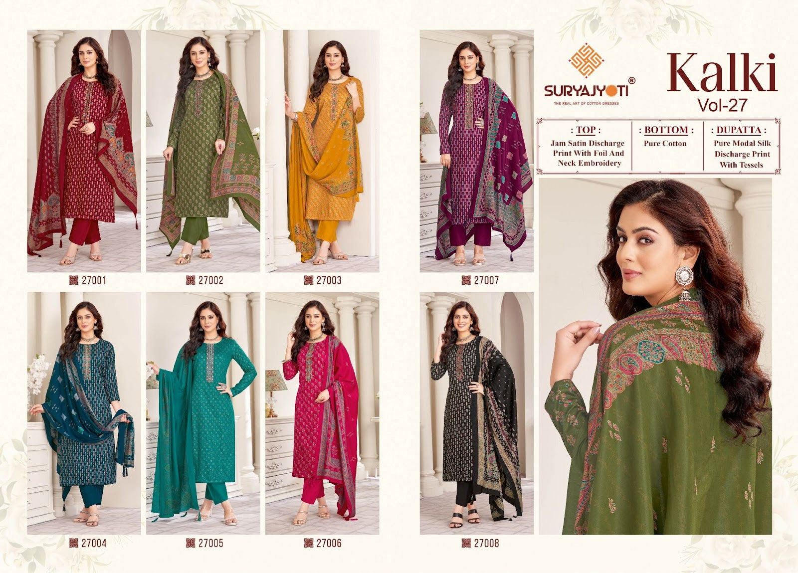 Kalki Vol 27 Suryajyoti Jaam Satin Pant Style Suits Manufacturer India