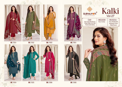 Kalki Vol 27 Suryajyoti Jaam Satin Pant Style Suits Manufacturer India