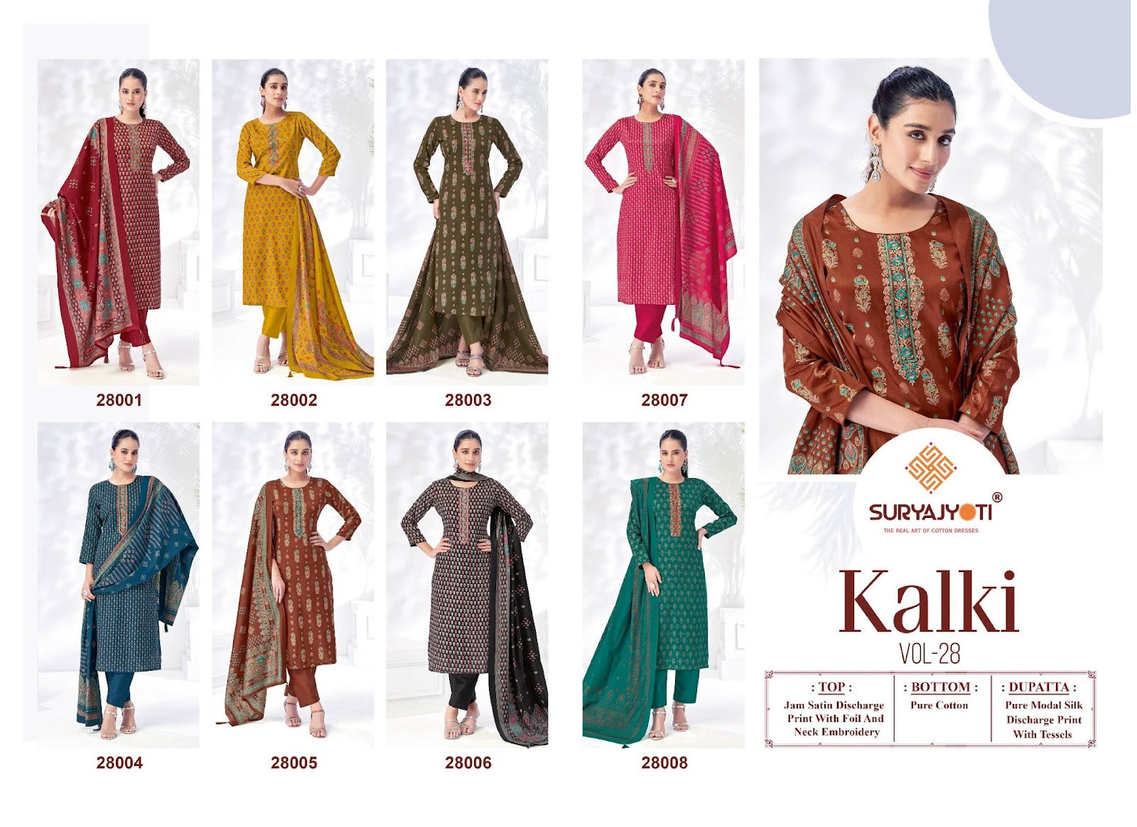Kalki Vol 28 Suryajyoti Jam Satin Pant Style Suits Manufacturer Gujarat