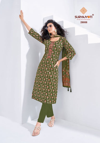 Kalki Vol 29 Suryajyoti Jaam Satin Pant Style Suits Wholesale Price
