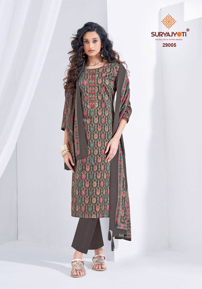 Kalki Vol 29 Suryajyoti Jaam Satin Pant Style Suits Wholesale Price