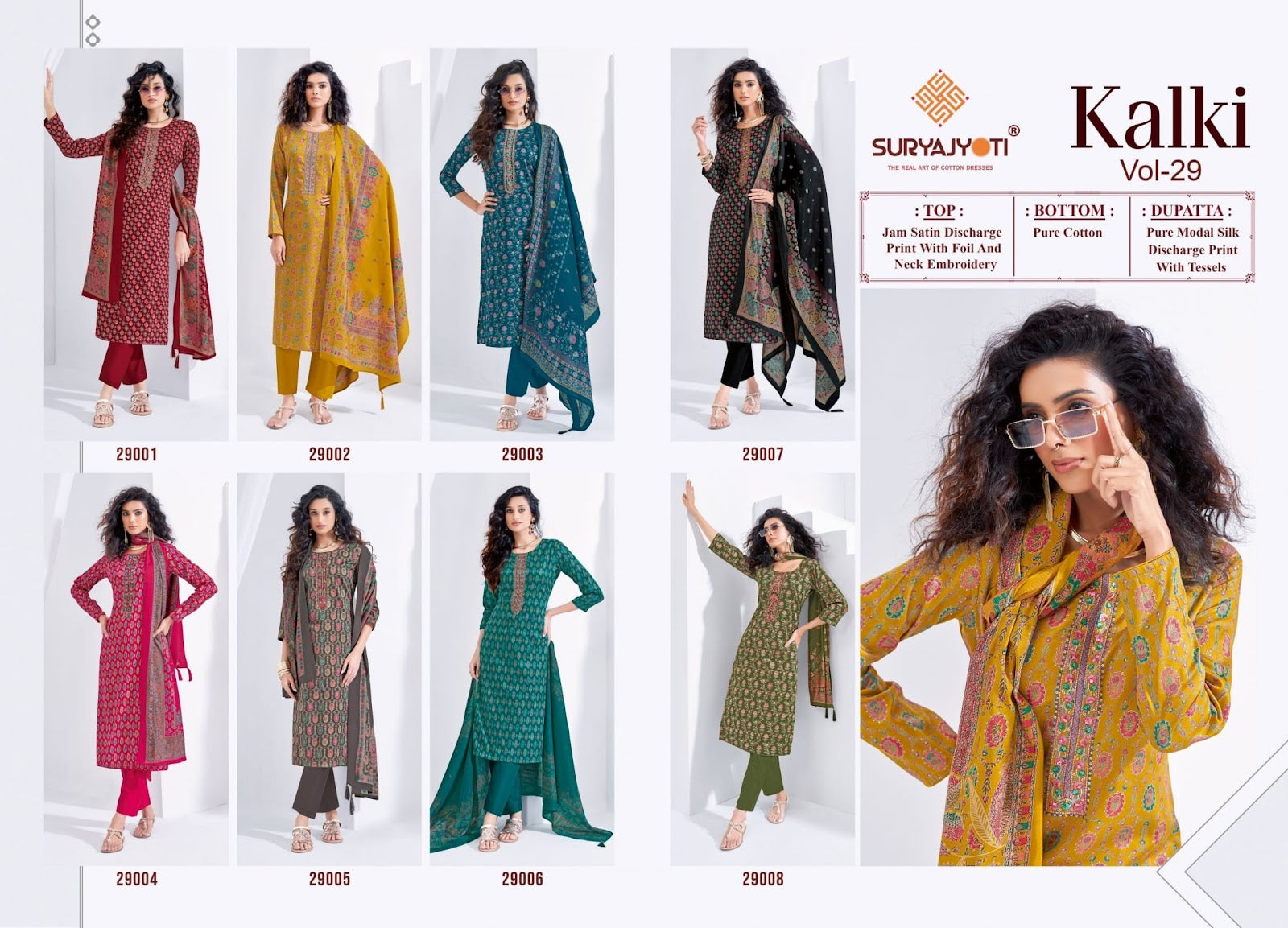 Kalki Vol 29 Suryajyoti Jaam Satin Pant Style Suits Wholesale Price