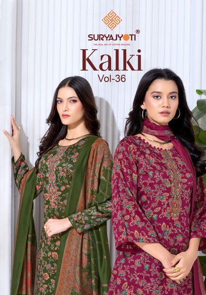 Kalki Vol 36 Suryajyoti Jam Satin Pant Style Suits Supplier Ahmedabad