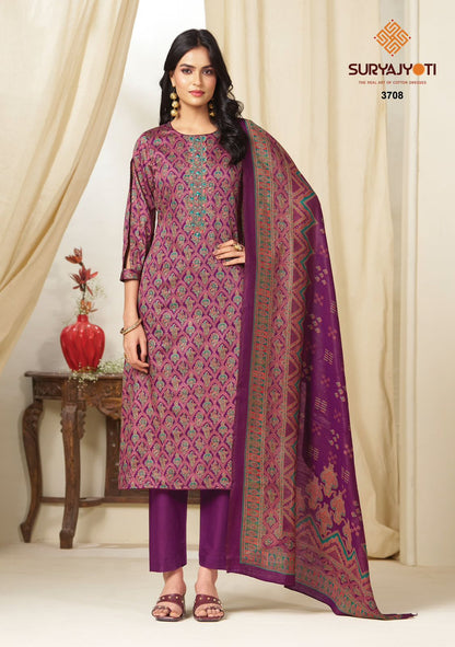 Kalki Vol 37 Suryajyoti Jaam Satin Pant Style Suits Wholesaler