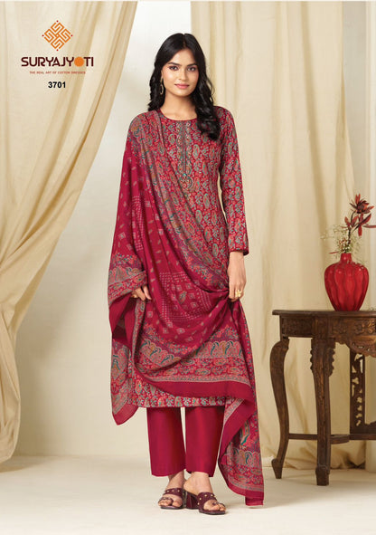 Kalki Vol 37 Suryajyoti Jaam Satin Pant Style Suits Wholesaler