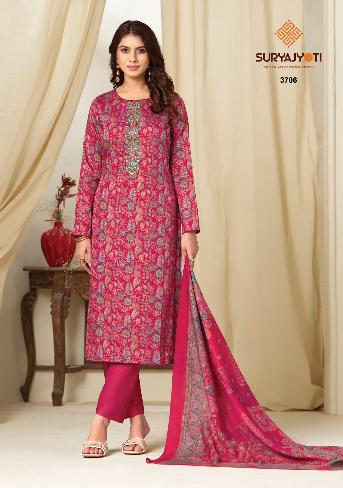 Kalki Vol 37 Suryajyoti Jaam Satin Pant Style Suits Wholesaler