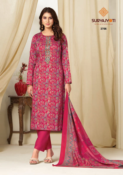 Kalki Vol 37 Suryajyoti Jaam Satin Pant Style Suits Wholesaler