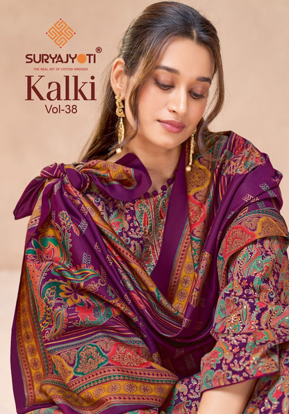 Kalki Vol 38 Suryajyoti Jaam Satin Pant Style Suits Wholesale Price