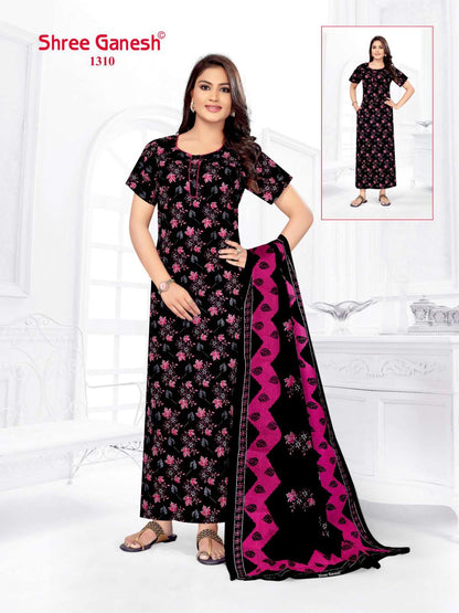 Kalki Vol 3 Shree Ganesh Cotton Night Gowns Supplier India