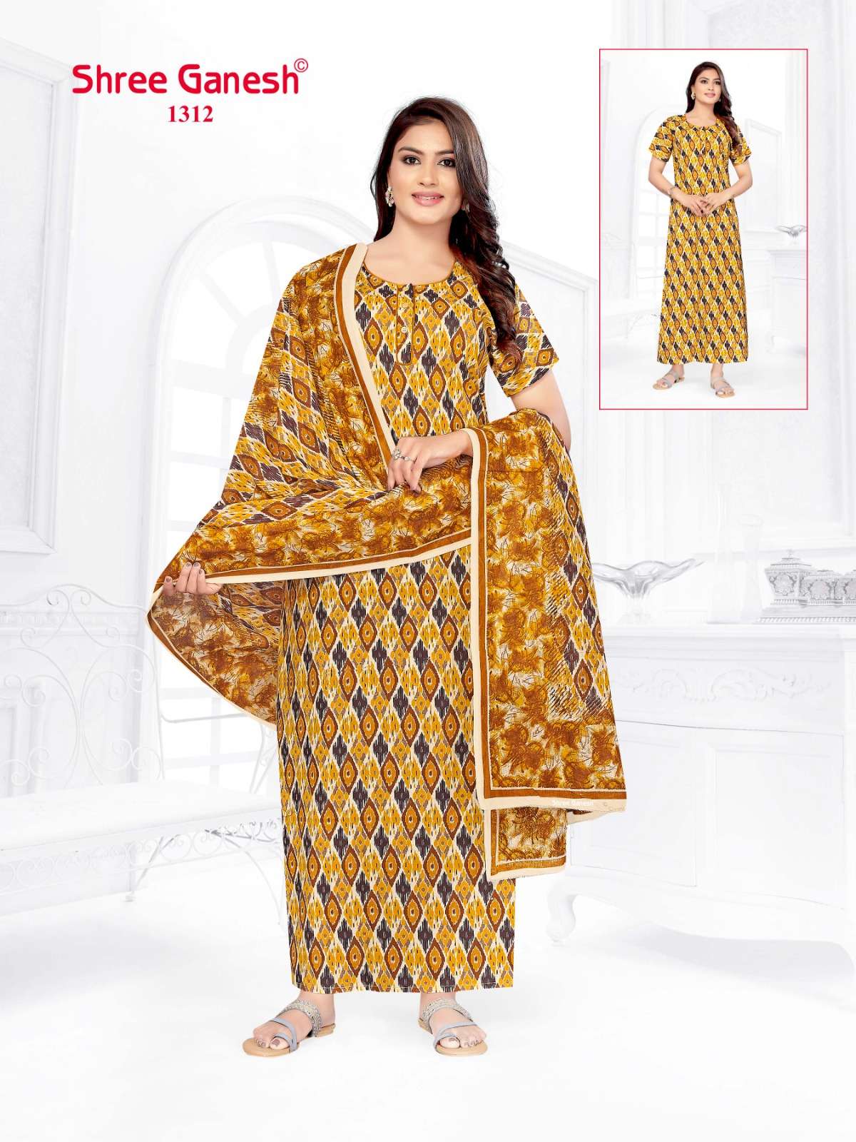 Kalki Vol 3 Shree Ganesh Cotton Night Gowns Supplier India