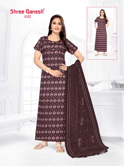 Kalki Vol 3 Shree Ganesh Cotton Night Gowns Supplier India