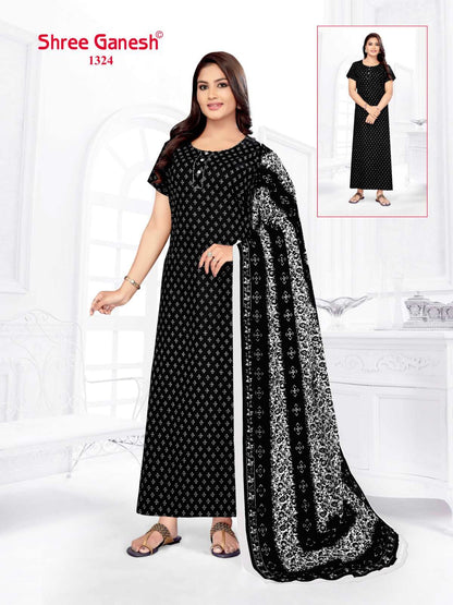 Kalki Vol 3 Shree Ganesh Cotton Night Gowns Supplier India