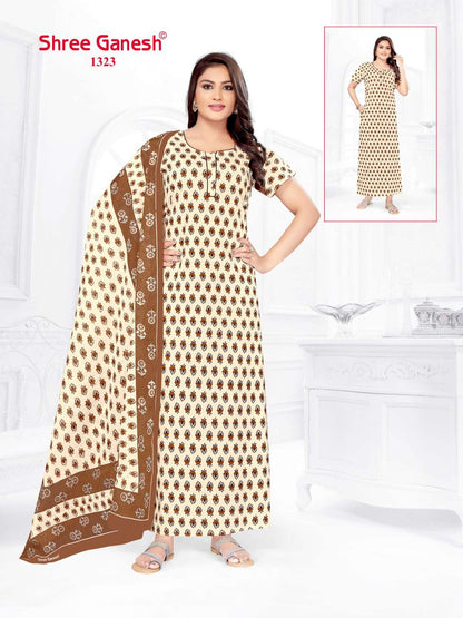 Kalki Vol 3 Shree Ganesh Cotton Night Gowns Supplier India