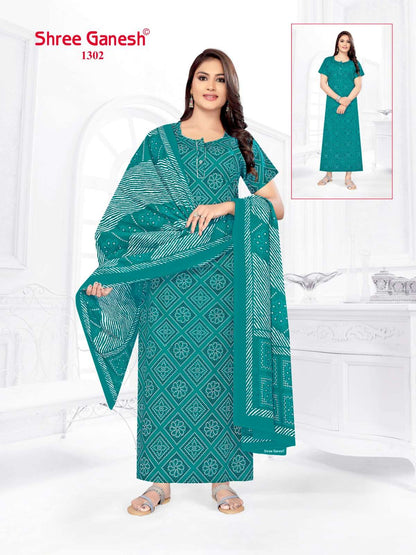 Kalki Vol 3 Shree Ganesh Cotton Night Gowns Supplier India