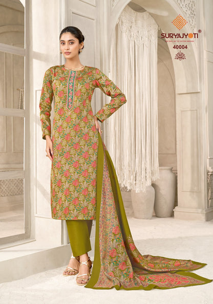 Kalki Vol 40 Suryajyoti Jaam Satin Pant Style Suits Wholesale