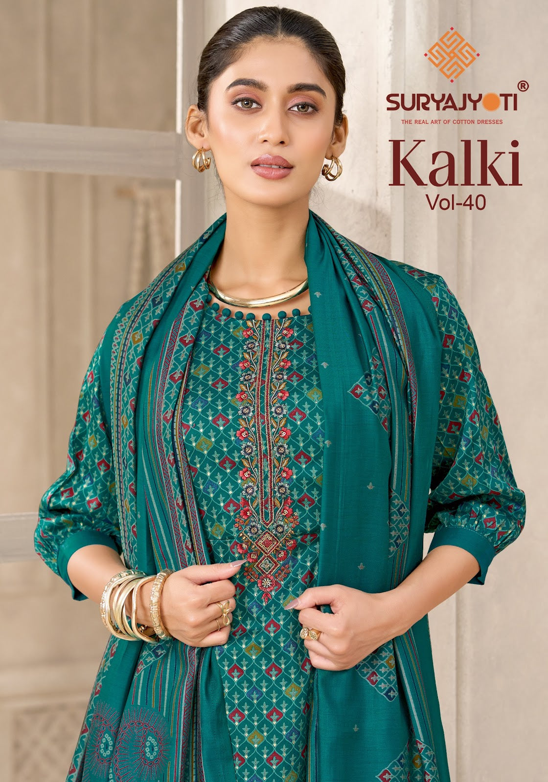 Kalki Vol 40 Suryajyoti Jaam Satin Pant Style Suits Wholesale