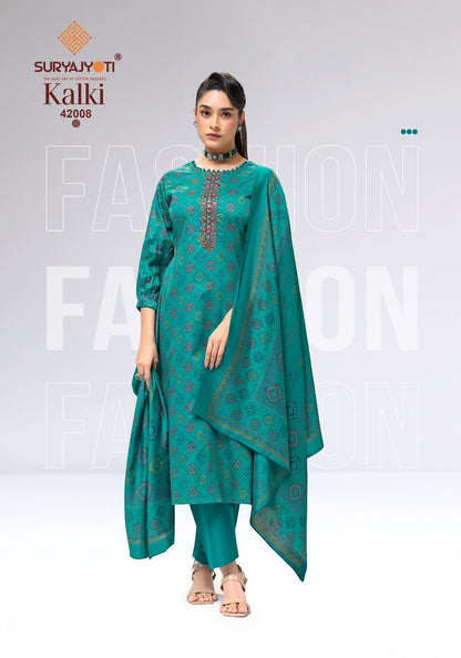 Kalki Vol 42 Suryajyoti Jaam Satin Pant Style Suits Manufacturer Gujarat