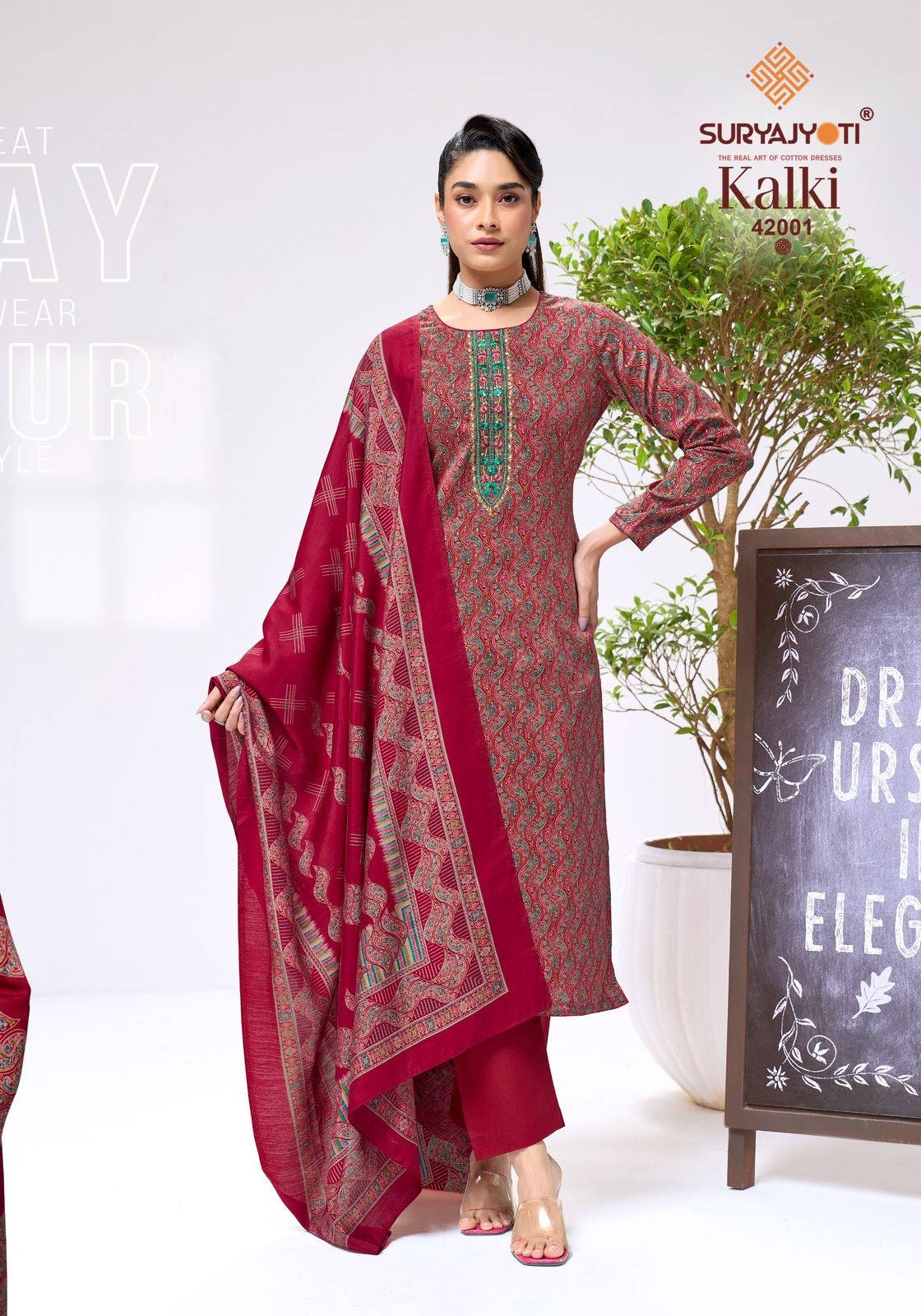 Kalki Vol 42 Suryajyoti Jaam Satin Pant Style Suits Manufacturer Gujarat