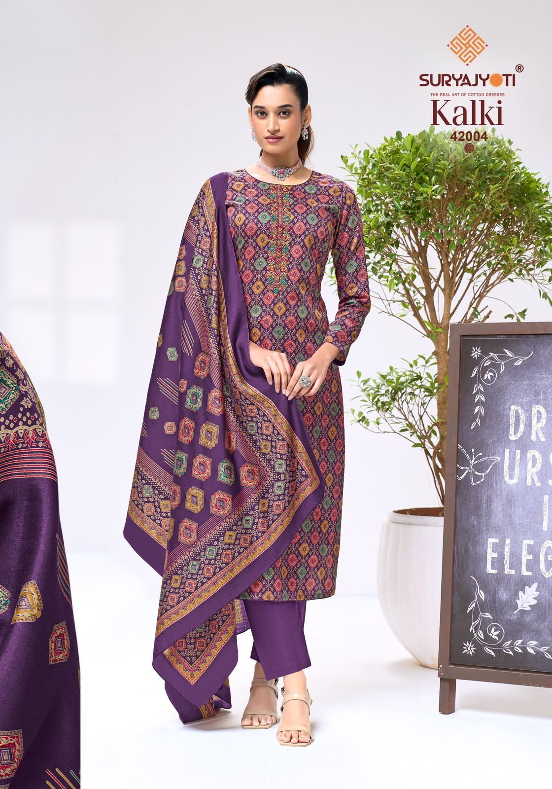 Kalki Vol 42 Suryajyoti Jaam Satin Pant Style Suits Manufacturer Gujarat