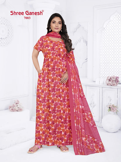 Kalki Vol 7 Shree Ganesh Cotton Night Gowns Supplier Ahmedabad