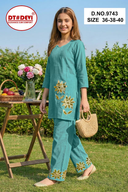 Kallamani Dn 9743 Dt Devi Roman Silk Girls Co Ord Set Manufacturer Ahmedabad