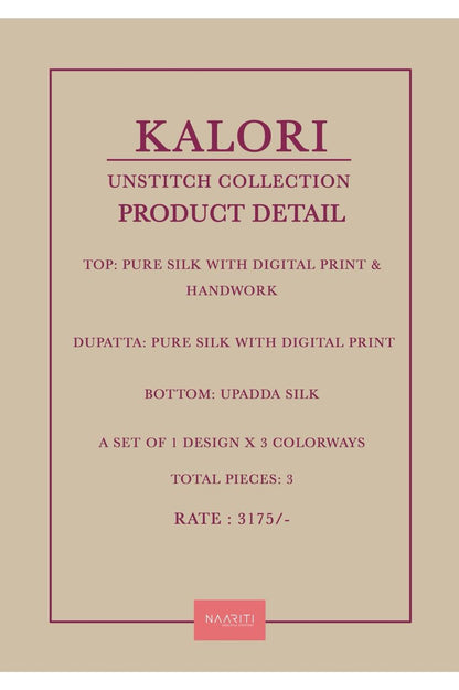 Kalori Naariti Silk Pant Style Suits Supplier Ahmedabad