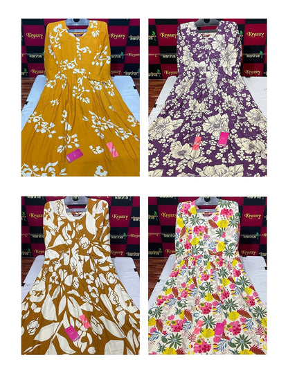 Kalpana 020925 Kanha Reyon Feeding Kurtis Manufacturer India