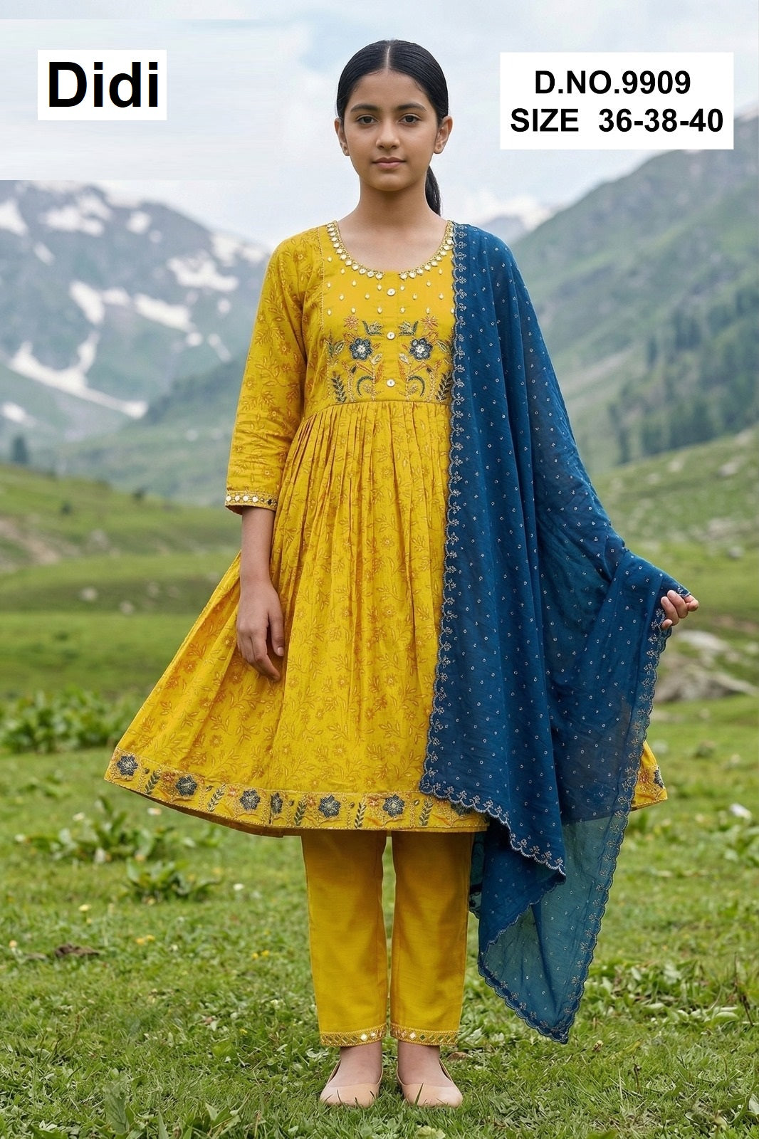 Kalpana Dn 9909 Didi Roman Silk Girls Readymade Pant Suits Supplier Ahmedabad