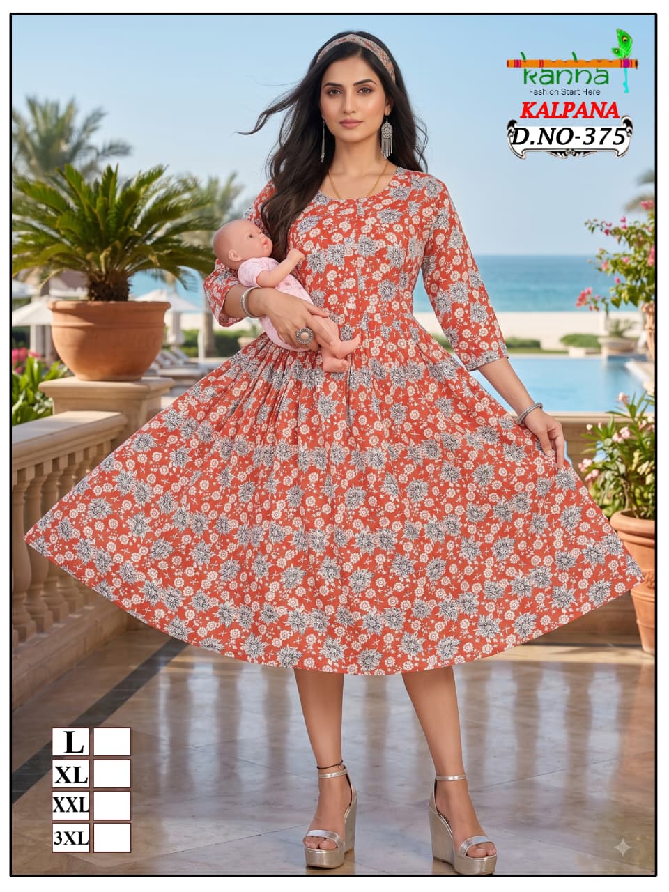 Kalpana Liva Kanha Reyon Feeding Kurtis Wholesaler Ahmedabad