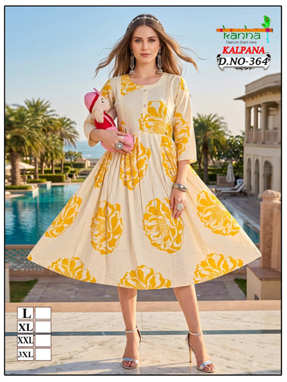 Kalpana Liva Kanha Reyon Feeding Kurtis Wholesaler Ahmedabad