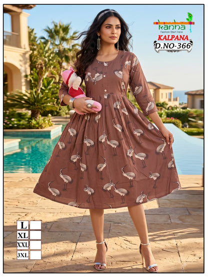Kalpana Liva Kanha Reyon Feeding Kurtis Wholesaler Ahmedabad