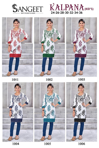 Kalpana Sangeet Heavy Rayon Girls Kurti Wholesale Price