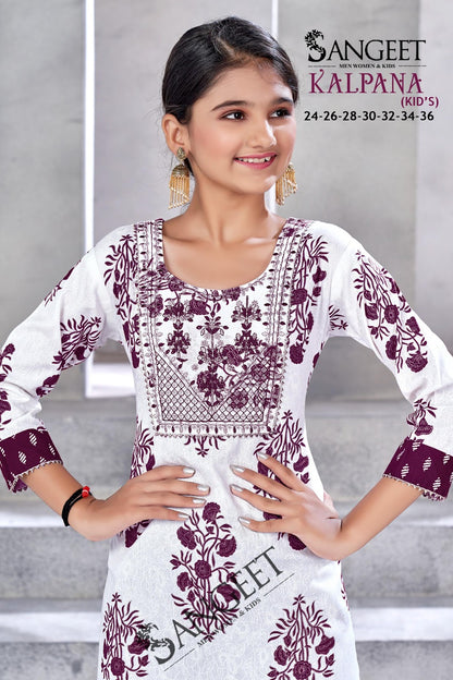 Kalpana Sangeet Heavy Rayon Girls Kurti Wholesale Price