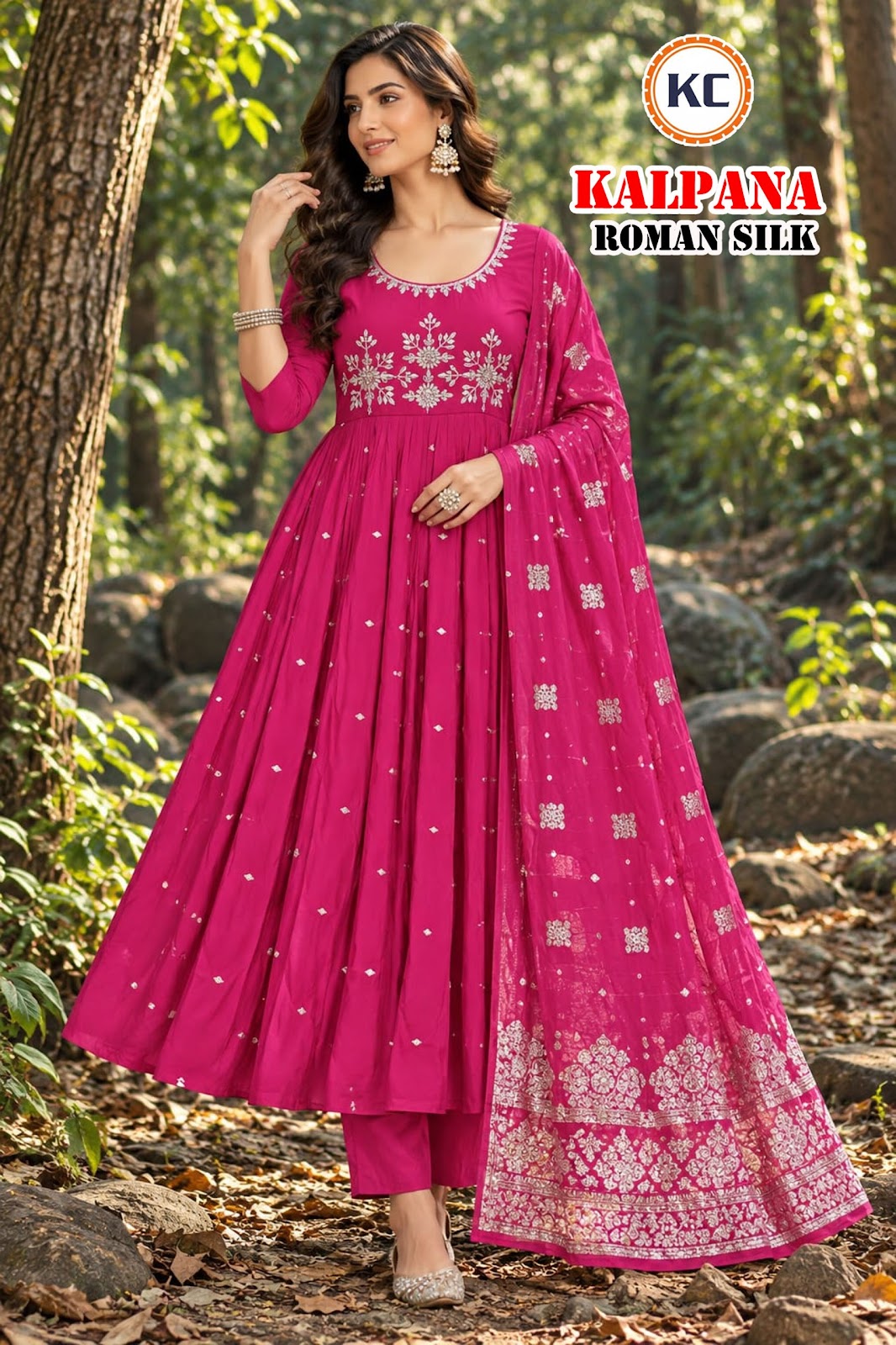 Kalpana Vol 5 Kc Roman Silk Readymade Anarkali Suits Supplier Gujarat
