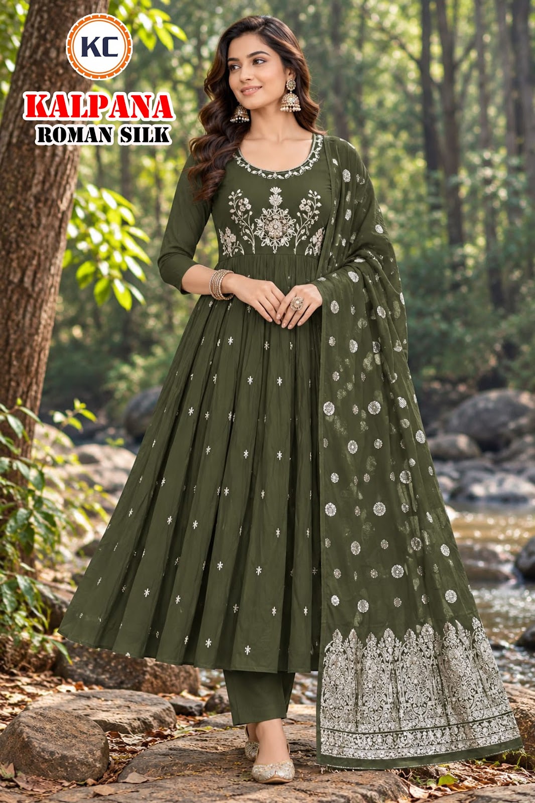Kalpana Vol 5 Kc Roman Silk Readymade Anarkali Suits Supplier Gujarat