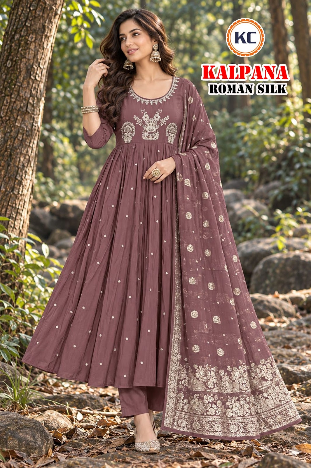 Kalpana Vol 5 Kc Roman Silk Readymade Anarkali Suits Supplier Gujarat
