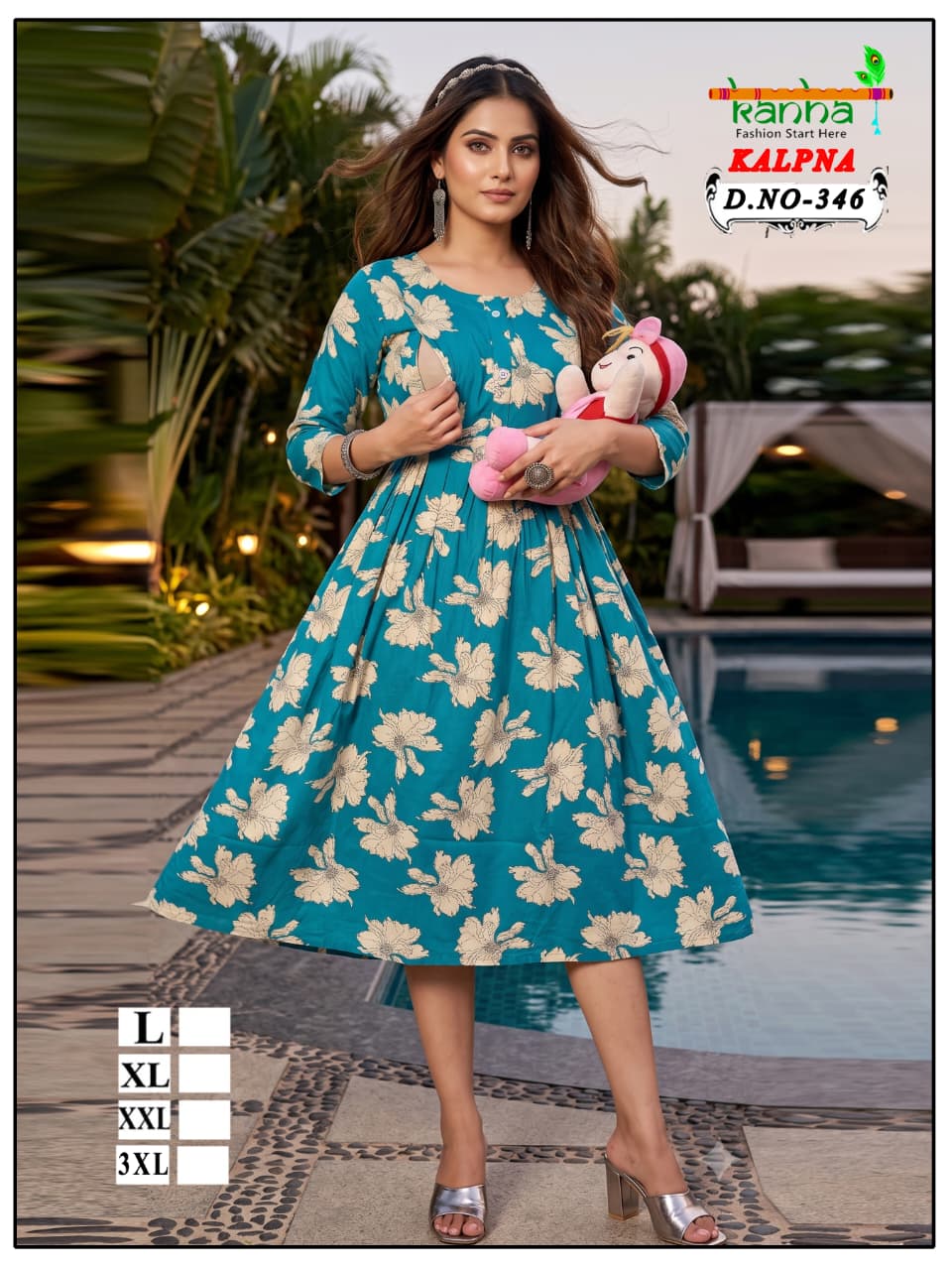 Kalpna Kanha Reyon Feeding Kurtis Supplier