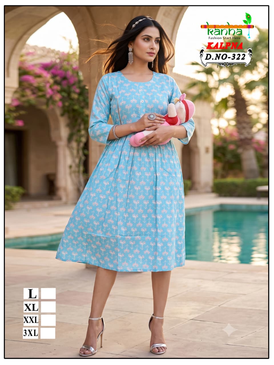 Kalpna Kanha Reyon Feeding Kurtis Supplier