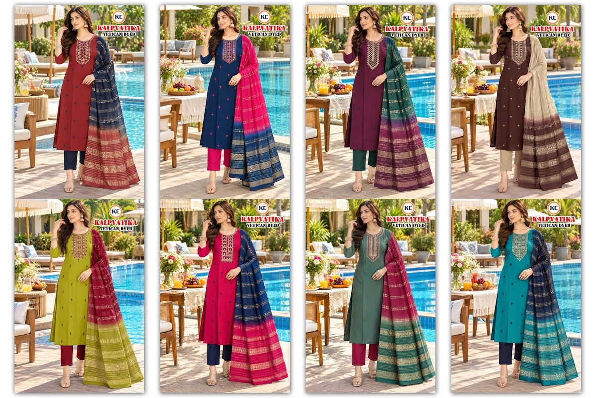 Kalpvatika Vol 8 Kc Vatican Readymade Pant Style Suits Wholesaler Gujarat