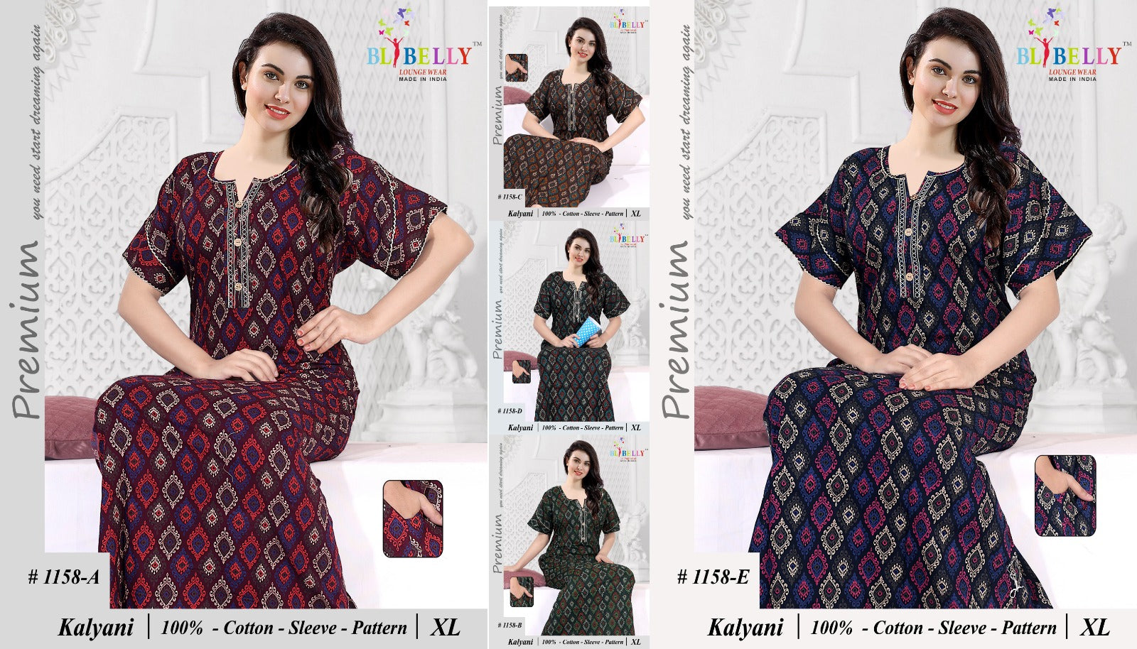 Kalyani Belly Cotton Night Gowns Manufacturer