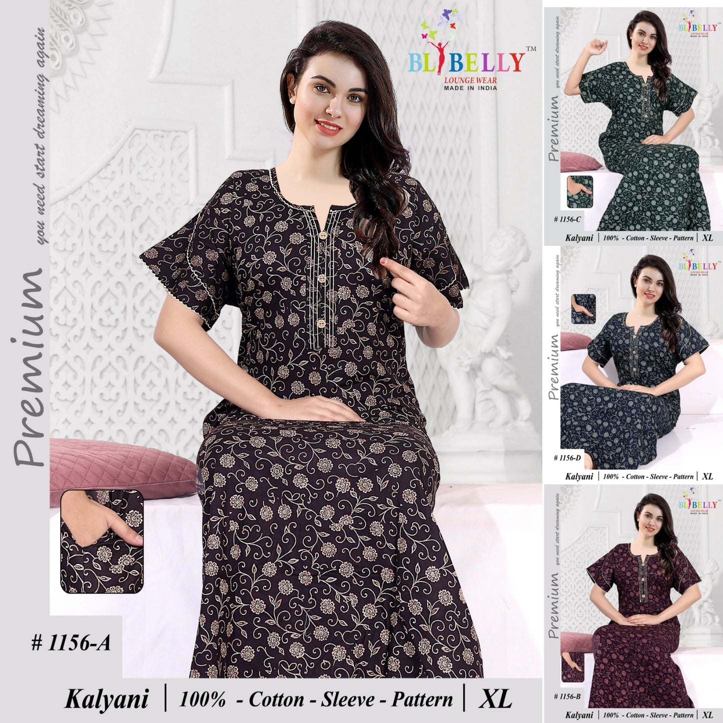 Kalyani Belly Cotton Night Gowns Manufacturer