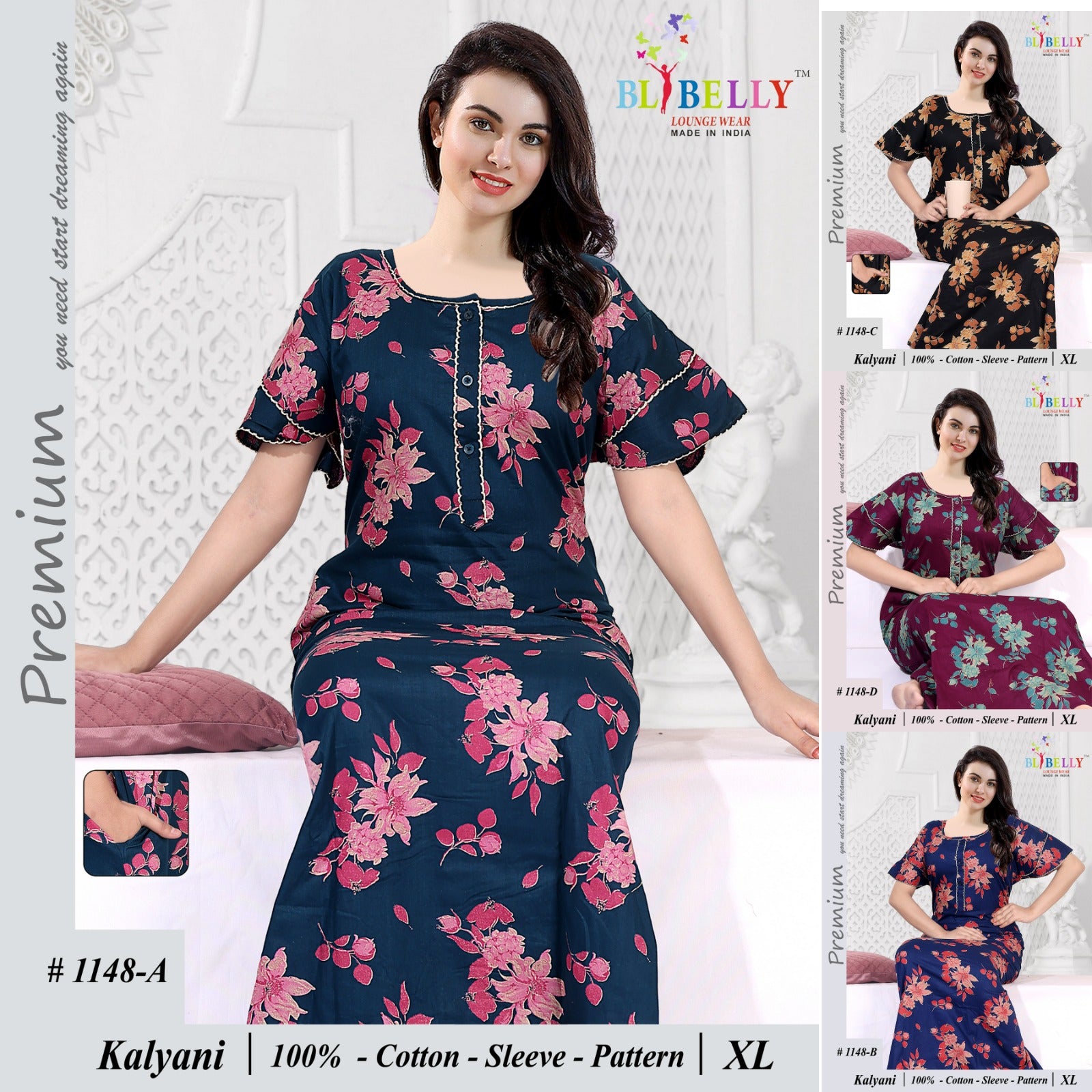 Kalyani Belly Cotton Night Gowns Manufacturer